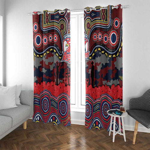 ANZAC Day Sydney Roosters Window Curtain Military Memorial Aboriginal Indigenous Art
