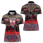 ANZAC Day Sydney Roosters Women Polo Shirt Military Memorial Aboriginal Indigenous Art