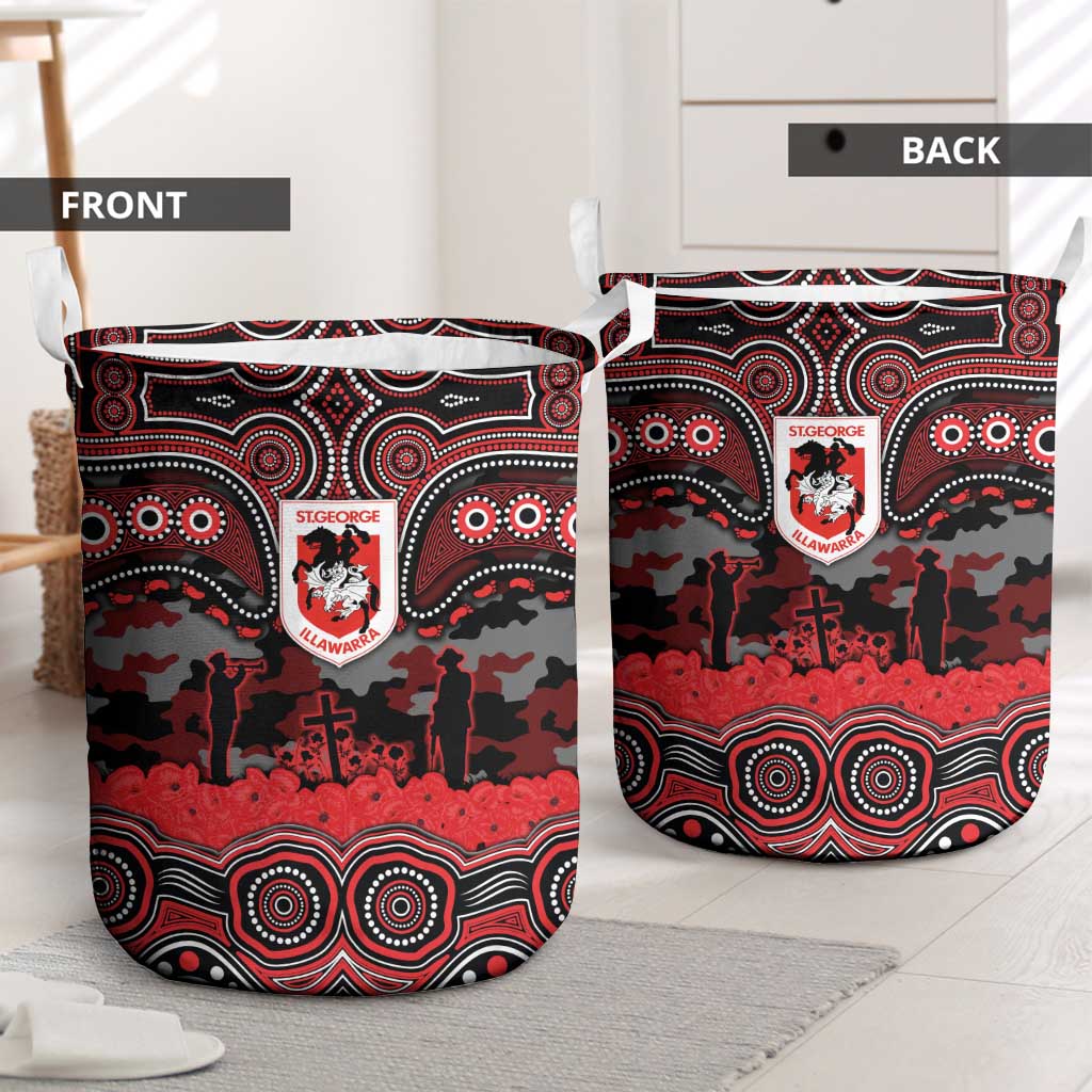 ANZAC Day St George Illawarra Dragons Laundry Basket Military Memorial Aboriginal Indigenous Art