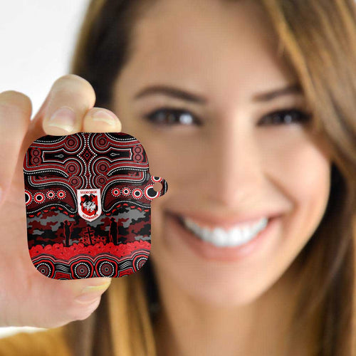 ANZAC Day St George Illawarra Dragons AirPods Case Military Memorial Aboriginal Indigenous Art