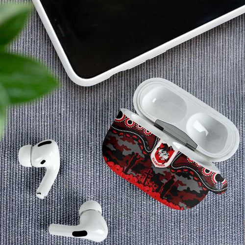 ANZAC Day St George Illawarra Dragons AirPods Case Military Memorial Aboriginal Indigenous Art