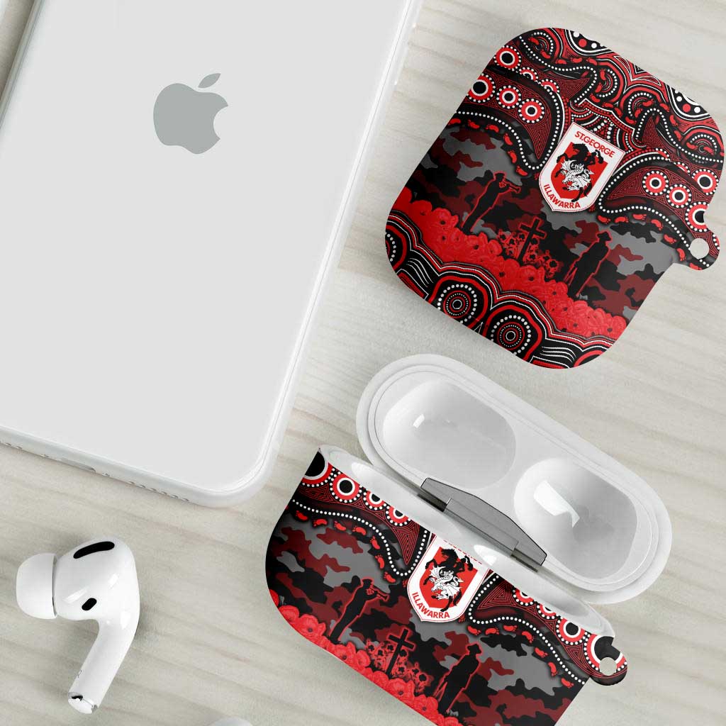 ANZAC Day St George Illawarra Dragons AirPods Case Military Memorial Aboriginal Indigenous Art