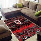 ANZAC Day St George Illawarra Dragons Area Rug Military Memorial Aboriginal Indigenous Art
