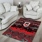 ANZAC Day St George Illawarra Dragons Area Rug Military Memorial Aboriginal Indigenous Art