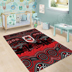 ANZAC Day St George Illawarra Dragons Area Rug Military Memorial Aboriginal Indigenous Art