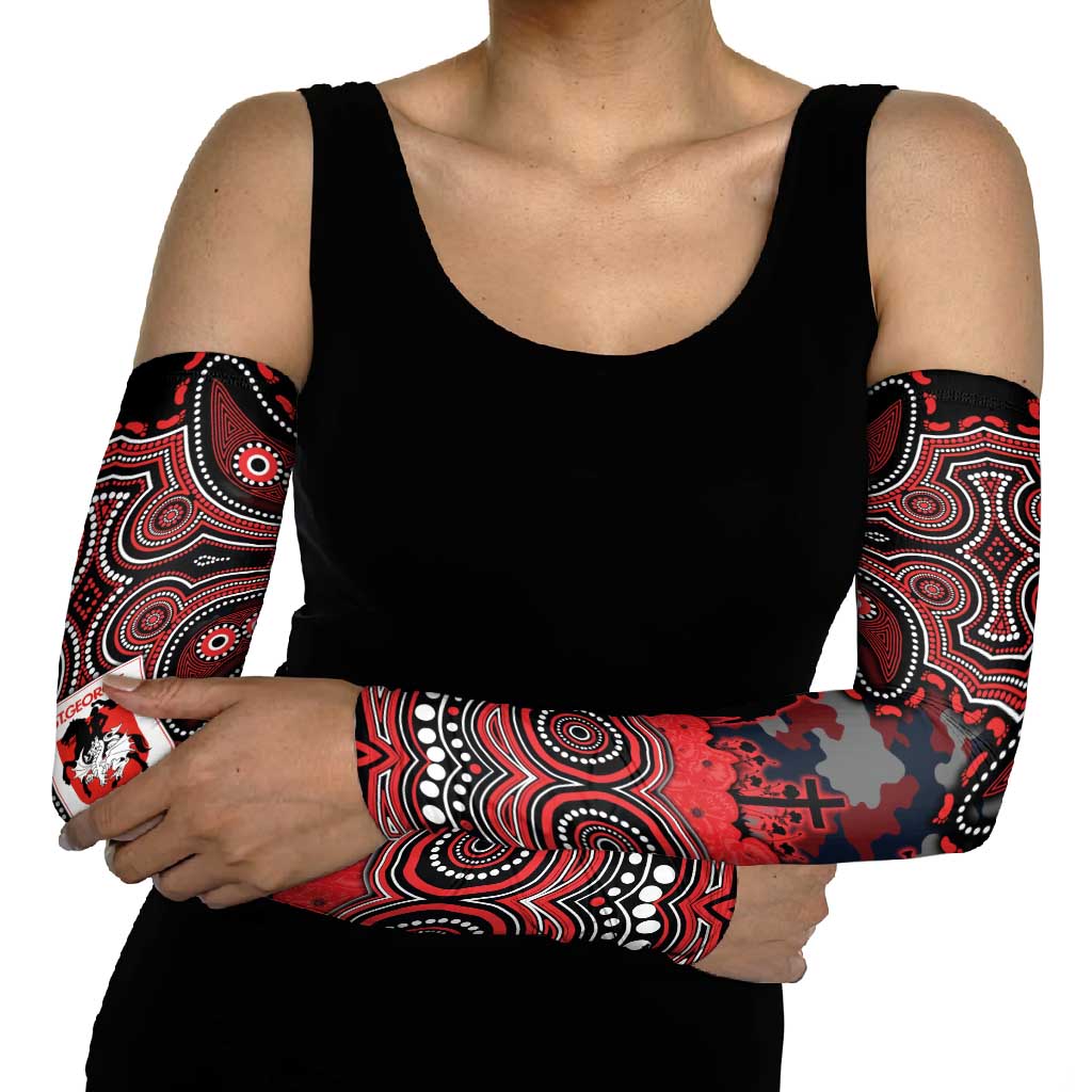ANZAC Day St George Illawarra Dragons Arm Sleeves Military Memorial Aboriginal Indigenous Art