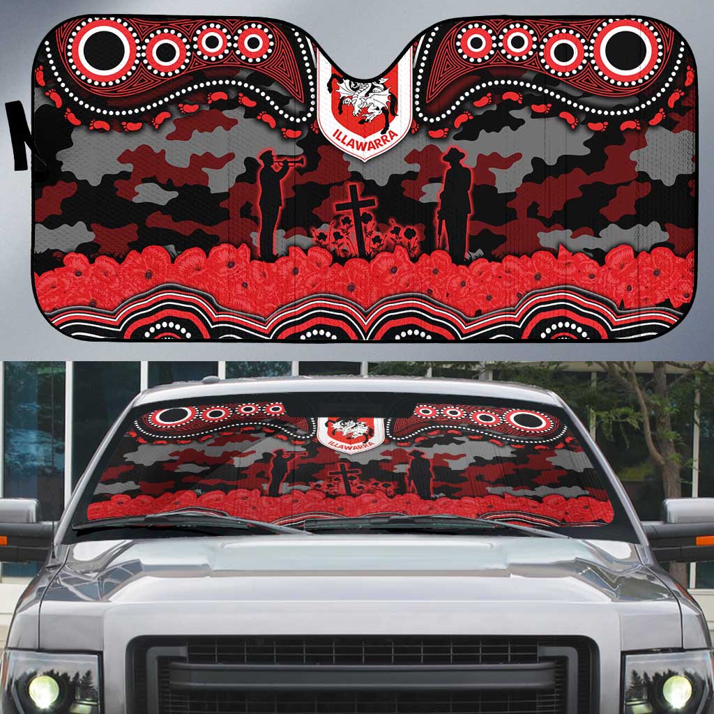 ANZAC Day St George Illawarra Dragons Auto Sun Shade Military Memorial Aboriginal Indigenous Art