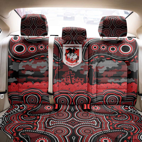 ANZAC Day St George Illawarra Dragons Back Car Seat Cover Military Memorial Aboriginal Indigenous Art