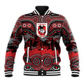 ANZAC Day St George Illawarra Dragons Baseball Jacket Military Memorial Aboriginal Indigenous Art