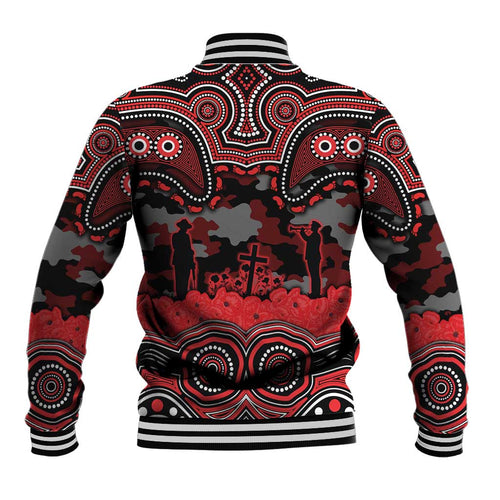 ANZAC Day St George Illawarra Dragons Baseball Jacket Military Memorial Aboriginal Indigenous Art