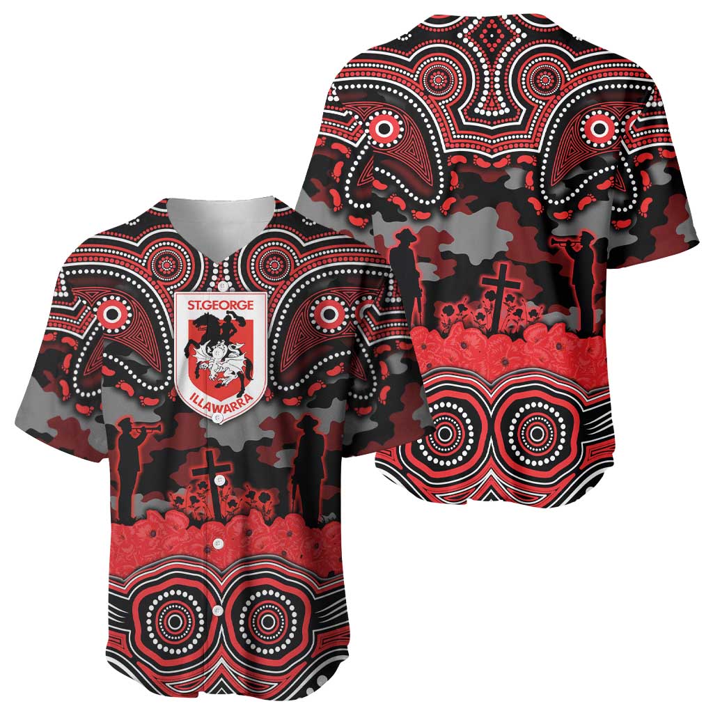 ANZAC Day St George Illawarra Dragons Baseball Jersey Military Memorial Aboriginal Indigenous Art
