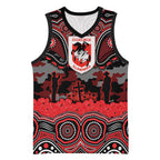 ANZAC Day St George Illawarra Dragons Basketball Jersey Military Memorial Aboriginal Indigenous Art