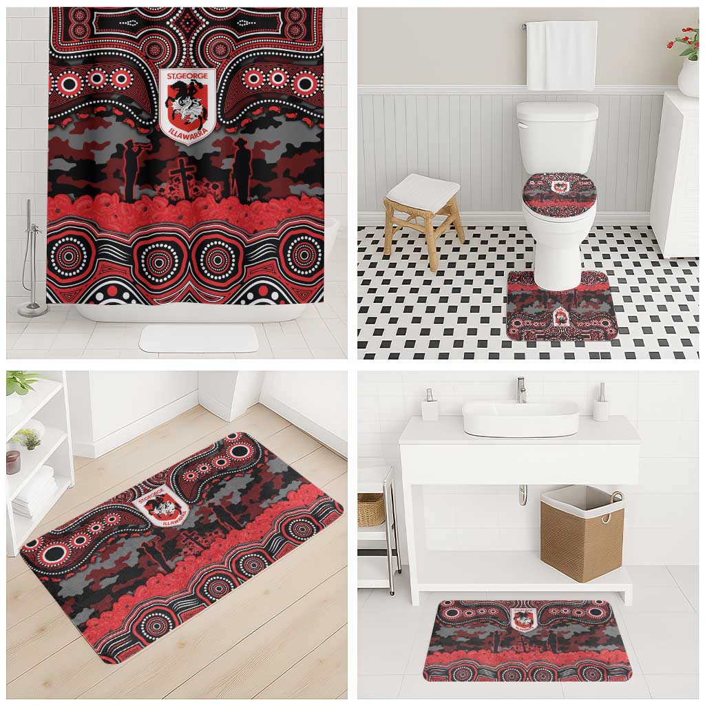 ANZAC Day St George Illawarra Dragons Bathroom Set Military Memorial Aboriginal Indigenous Art