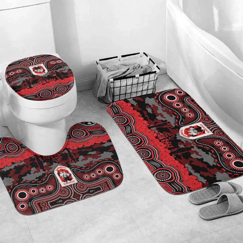 ANZAC Day St George Illawarra Dragons Bathroom Set Military Memorial Aboriginal Indigenous Art