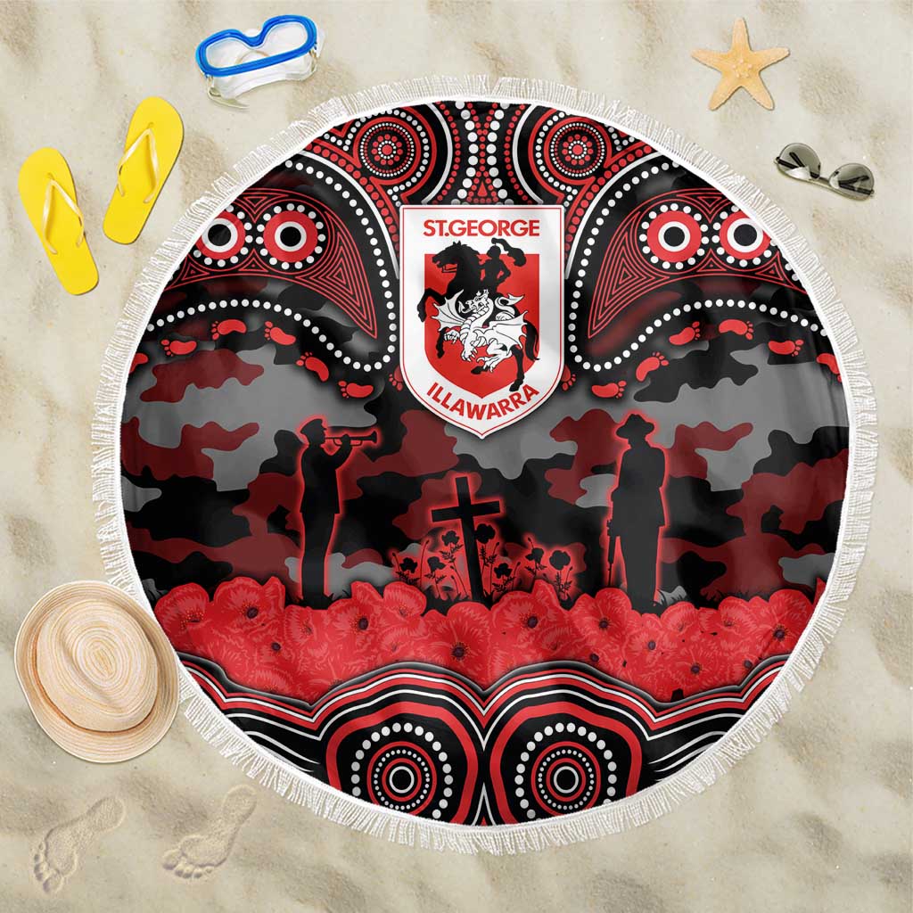 ANZAC Day St George Illawarra Dragons Beach Blanket Military Memorial Aboriginal Indigenous Art