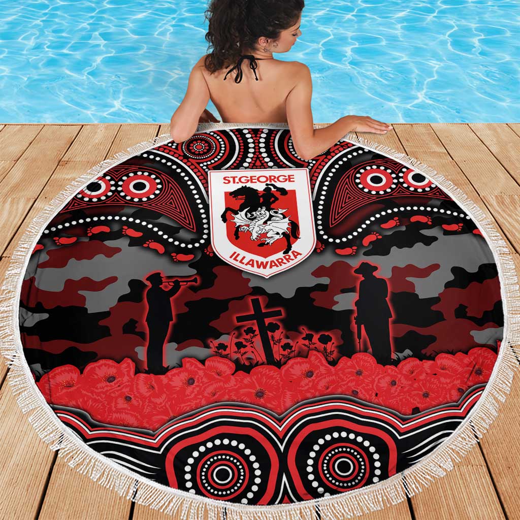 ANZAC Day St George Illawarra Dragons Beach Blanket Military Memorial Aboriginal Indigenous Art