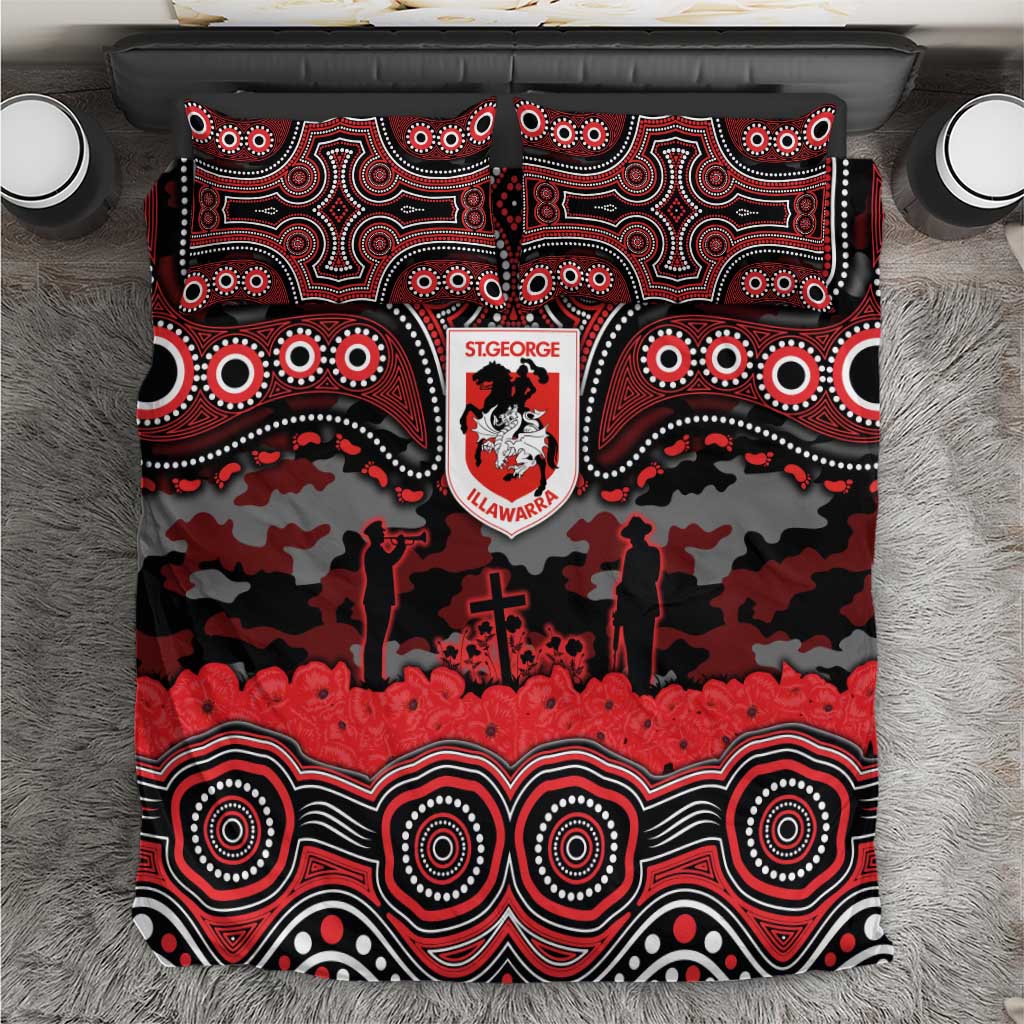 ANZAC Day St George Illawarra Dragons Bedding Set Military Memorial Aboriginal Indigenous Art