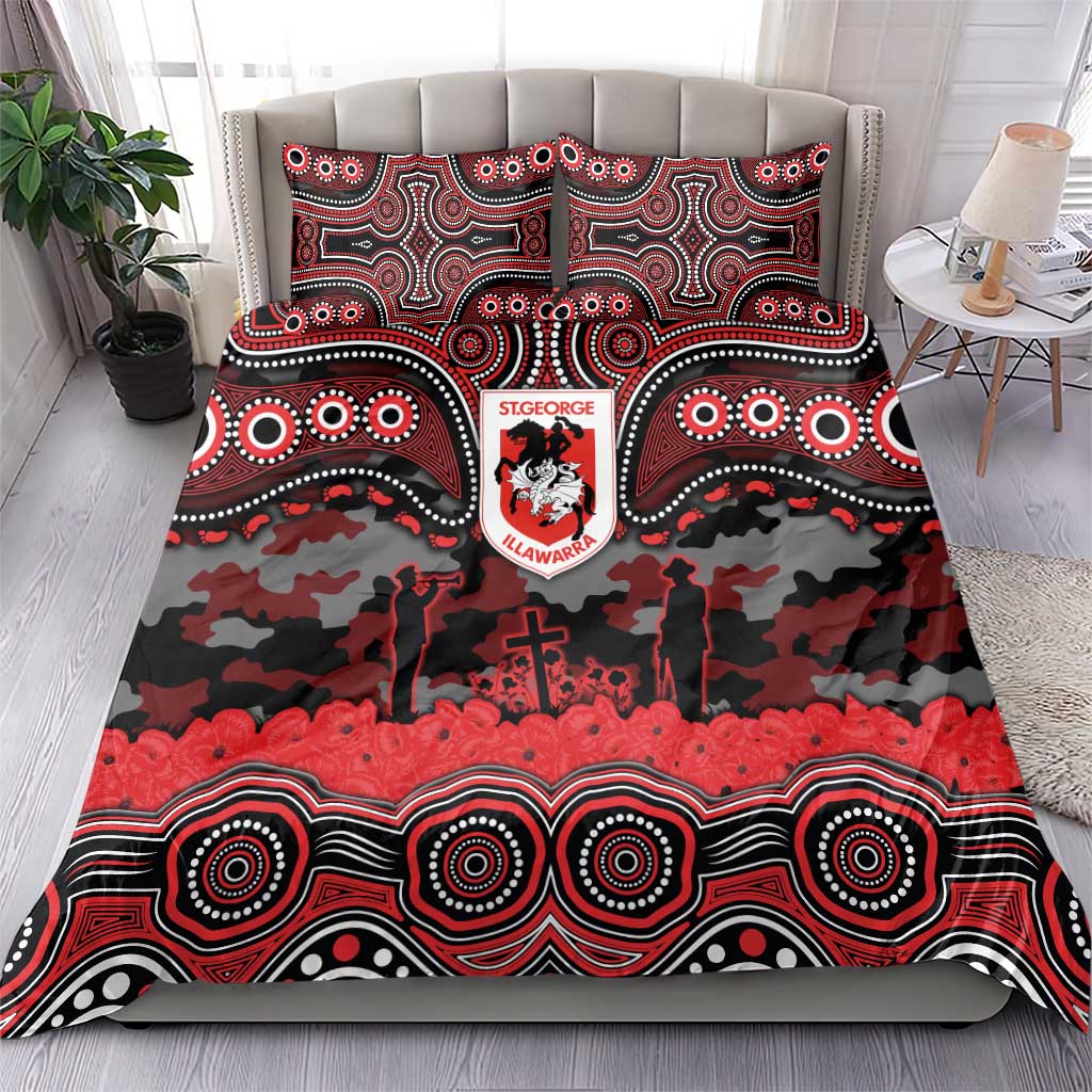 ANZAC Day St George Illawarra Dragons Bedding Set Military Memorial Aboriginal Indigenous Art