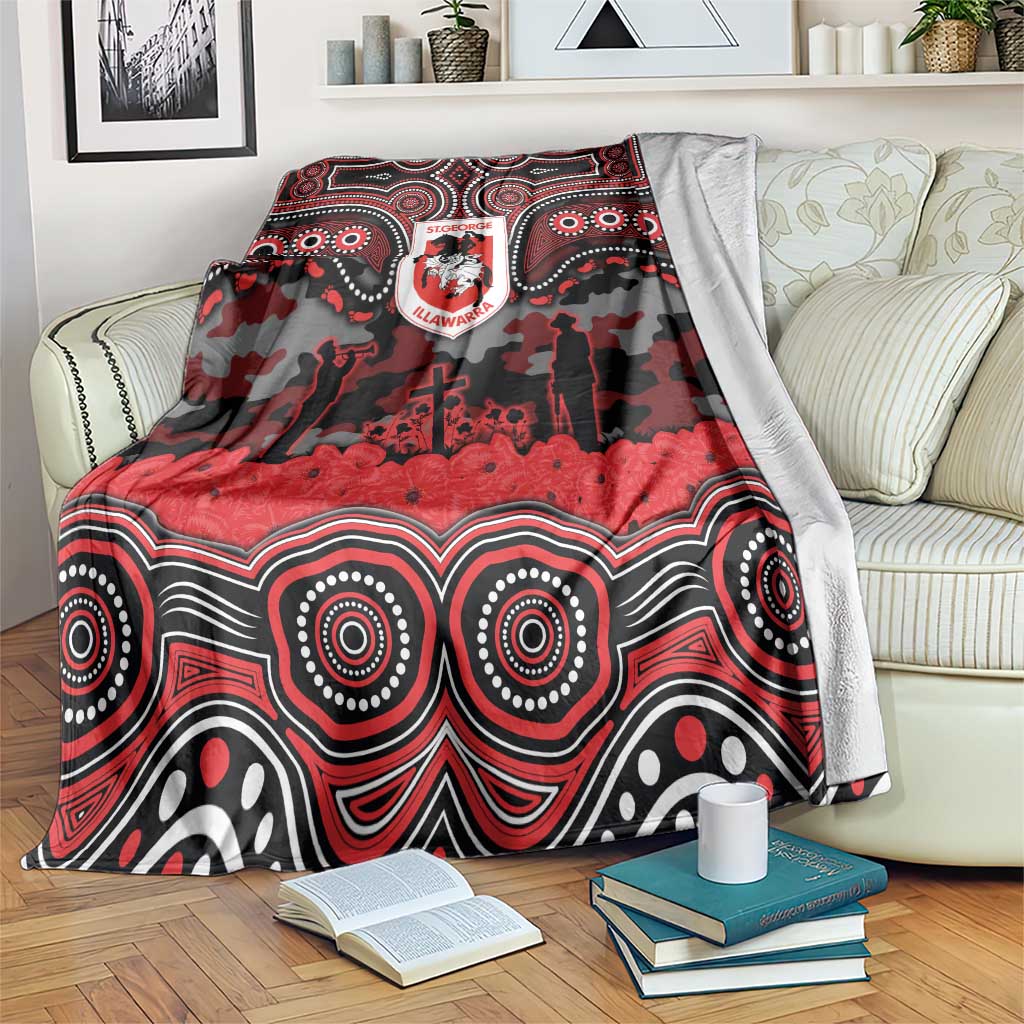 ANZAC Day St George Illawarra Dragons Blanket Military Memorial Aboriginal Indigenous Art