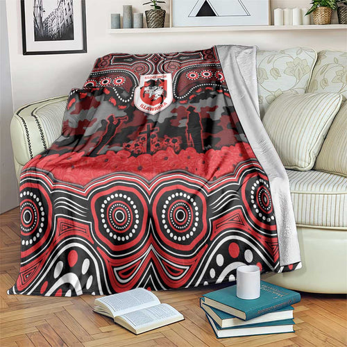 ANZAC Day St George Illawarra Dragons Blanket Military Memorial Aboriginal Indigenous Art