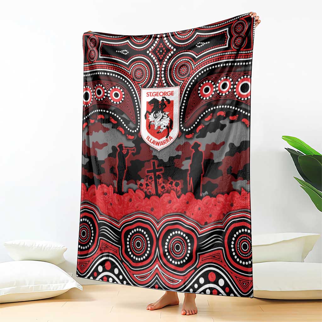 ANZAC Day St George Illawarra Dragons Blanket Military Memorial Aboriginal Indigenous Art