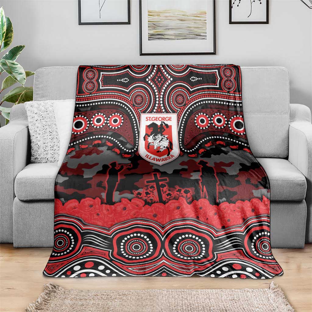 ANZAC Day St George Illawarra Dragons Blanket Military Memorial Aboriginal Indigenous Art