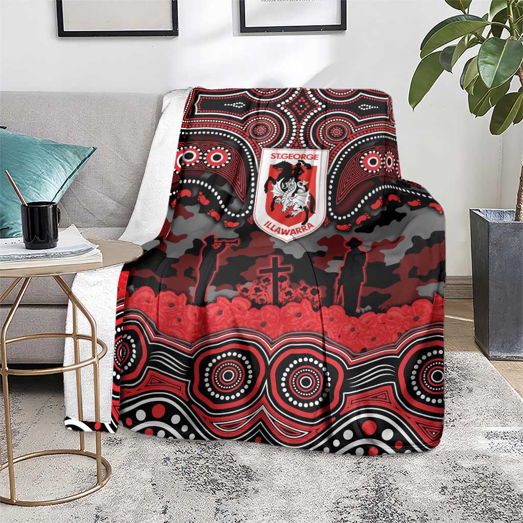 ANZAC Day St George Illawarra Dragons Blanket Military Memorial Aboriginal Indigenous Art