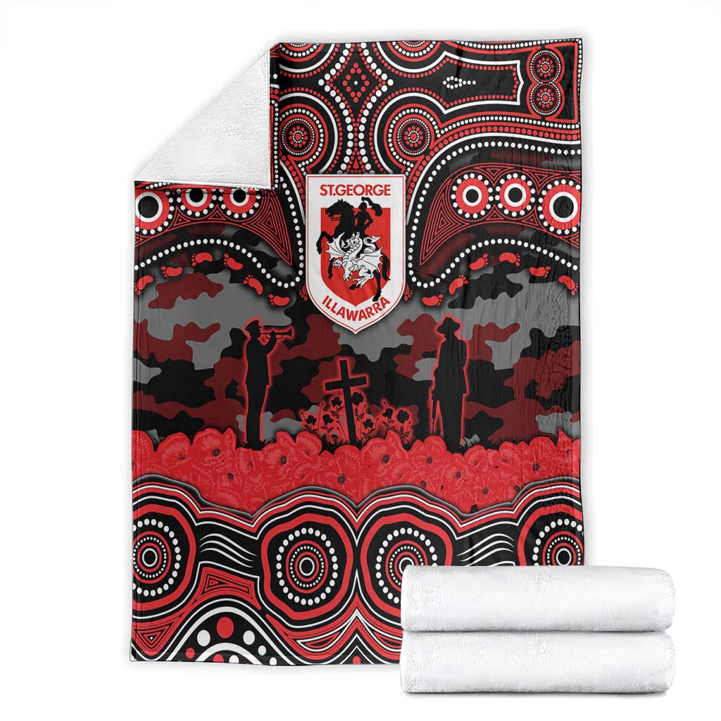 ANZAC Day St George Illawarra Dragons Blanket Military Memorial Aboriginal Indigenous Art