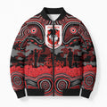 ANZAC Day St George Illawarra Dragons Bomber Puffer Jacket Military Memorial Aboriginal Indigenous Art