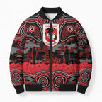 ANZAC Day St George Illawarra Dragons Bomber Puffer Jacket Military Memorial Aboriginal Indigenous Art