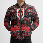 ANZAC Day St George Illawarra Dragons Bomber Puffer Jacket Military Memorial Aboriginal Indigenous Art