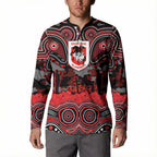 ANZAC Day St George Illawarra Dragons Button Sweatshirt Military Memorial Aboriginal Indigenous Art