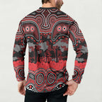 ANZAC Day St George Illawarra Dragons Button Sweatshirt Military Memorial Aboriginal Indigenous Art