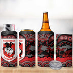 ANZAC Day St George Illawarra Dragons 4 in 1 Can Cooler Tumbler Military Memorial Aboriginal Indigenous Art