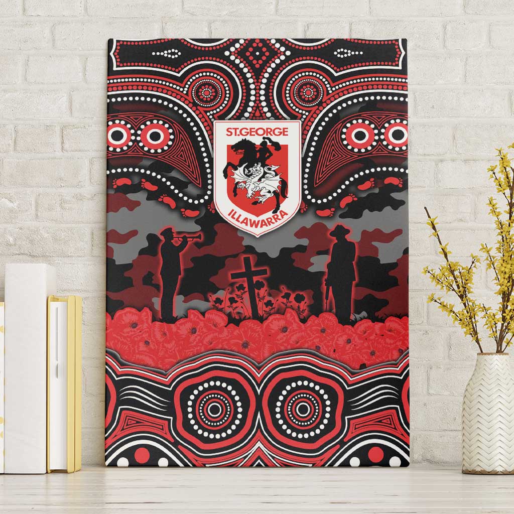 ANZAC Day St George Illawarra Dragons Canvas Wall Art Military Memorial Aboriginal Indigenous Art