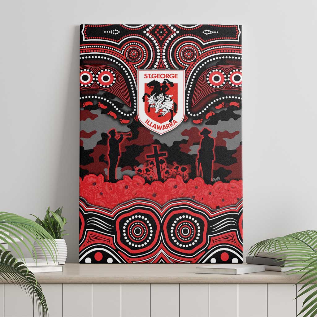ANZAC Day St George Illawarra Dragons Canvas Wall Art Military Memorial Aboriginal Indigenous Art