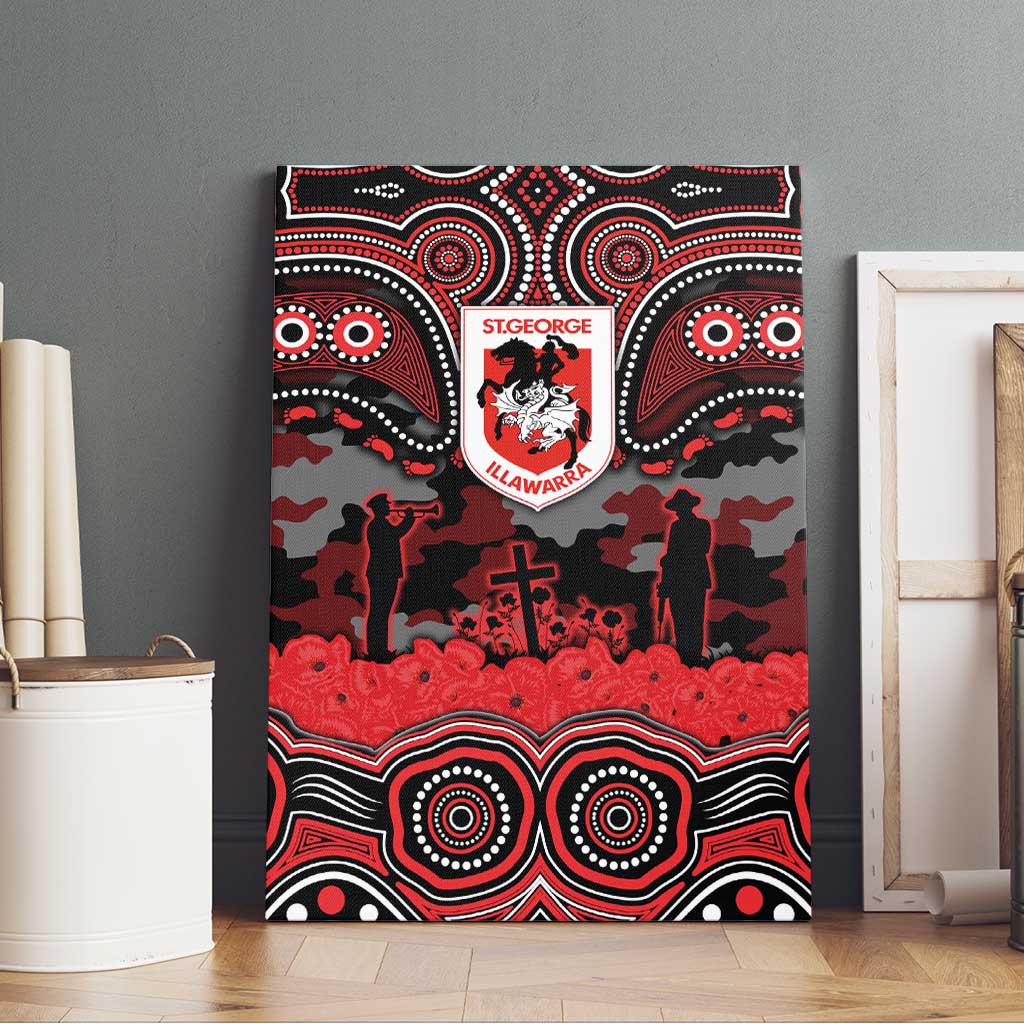 ANZAC Day St George Illawarra Dragons Canvas Wall Art Military Memorial Aboriginal Indigenous Art
