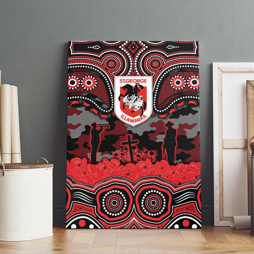 ANZAC Day St George Illawarra Dragons Canvas Wall Art Military Memorial Aboriginal Indigenous Art