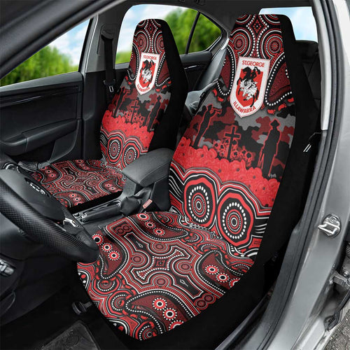 ANZAC Day St George Illawarra Dragons Car Seat Cover Military Memorial Aboriginal Indigenous Art
