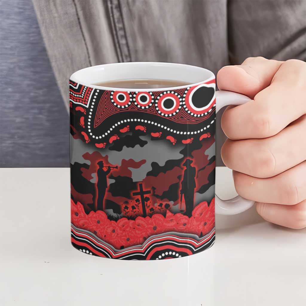 ANZAC Day St George Illawarra Dragons Ceramic Mug Military Memorial Aboriginal Indigenous Art