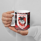 ANZAC Day St George Illawarra Dragons Ceramic Mug Military Memorial Aboriginal Indigenous Art