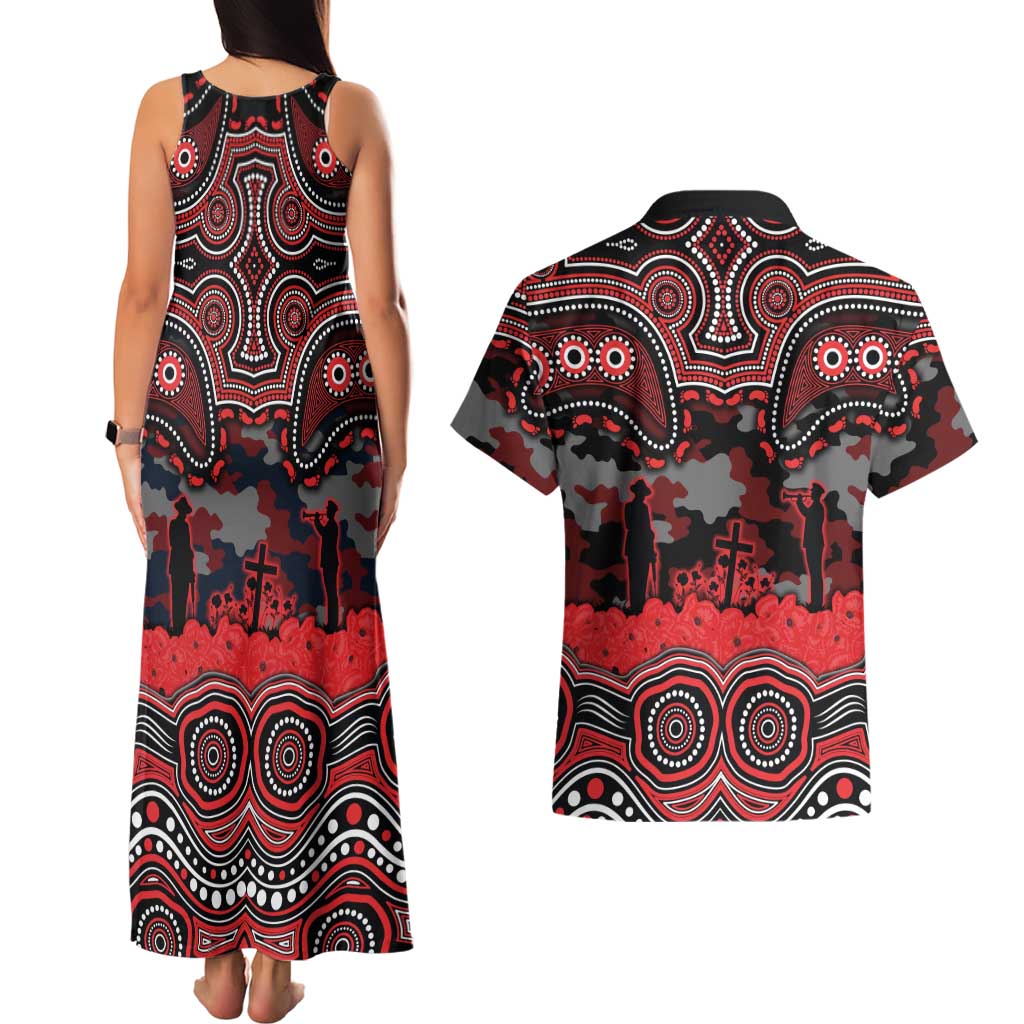 ANZAC Day St George Illawarra Dragons Couples Matching Tank Maxi Dress and Hawaiian Shirt Military Memorial Aboriginal Indigenous Art