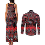 ANZAC Day St George Illawarra Dragons Couples Matching Tank Maxi Dress and Long Sleeve Button Shirt Military Memorial Aboriginal Indigenous Art