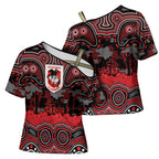 ANZAC Day St George Illawarra Dragons Cross Shoulder Shirt Military Memorial Aboriginal Indigenous Art