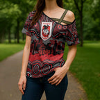 ANZAC Day St George Illawarra Dragons Cross Shoulder Shirt Military Memorial Aboriginal Indigenous Art