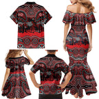 ANZAC Day St George Illawarra Dragons Family Matching Mermaid Dress and Hawaiian Shirt Military Memorial Aboriginal Indigenous Art