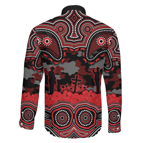 ANZAC Day St George Illawarra Dragons Family Matching Off Shoulder Maxi Dress and Hawaiian Shirt Military Memorial Aboriginal Indigenous Art