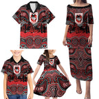 ANZAC Day St George Illawarra Dragons Family Matching Puletasi and Hawaiian Shirt Military Memorial Aboriginal Indigenous Art