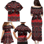 ANZAC Day St George Illawarra Dragons Family Matching Puletasi and Hawaiian Shirt Military Memorial Aboriginal Indigenous Art
