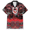 ANZAC Day St George Illawarra Dragons Family Matching Puletasi and Hawaiian Shirt Military Memorial Aboriginal Indigenous Art